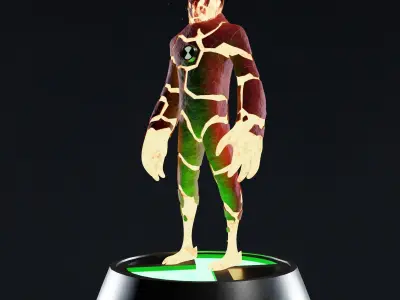 Heatblast  from  Ben 10   UV unwrapped and Textures Provided Free 3D model