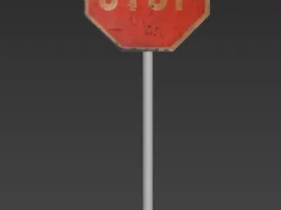 Road Sing STOP 3D model