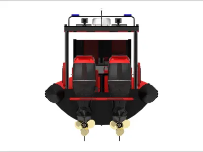 Red MOB Boat  Low-poly 3D model