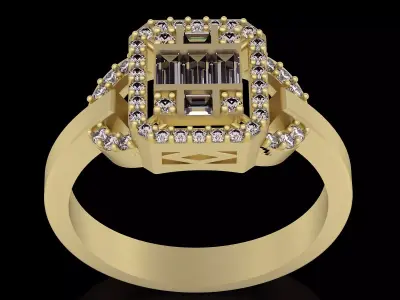 Lux ring silver gold jewelry printable 3D model 3D print model