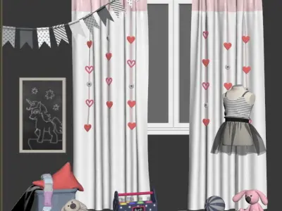 Decorative set for children  room 3D model