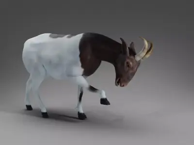 Goat 03 Rigged and Animation Low-poly 3D model