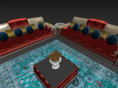 Islamic Arabic Moroccan sofa carpet table Chandler  Low-poly 3D model