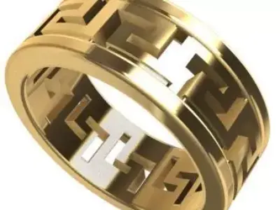 Patterned Ring 3D model Texture 3D print model 3D print model