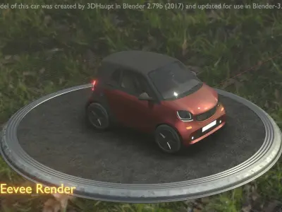 City Car 76 Small Type-E Brown Low-poly 3D model