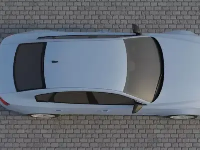 Realistic Modern Sedan Car  Low-poly 3D model