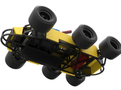 Concept race car with 6 wheels Scale 1 to 25 3D print model
