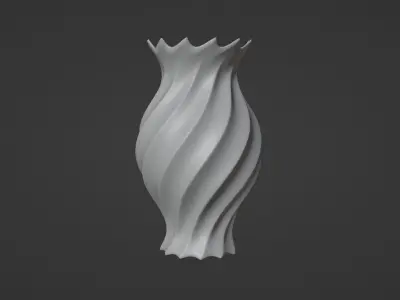 Vase porcelain blue 4 3D model