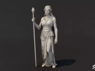 Hera Statue  Low-poly 3D model