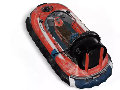 Futuristic Hovercraft 3D Model  Game Ready Vehicle for game Low-poly 3D model