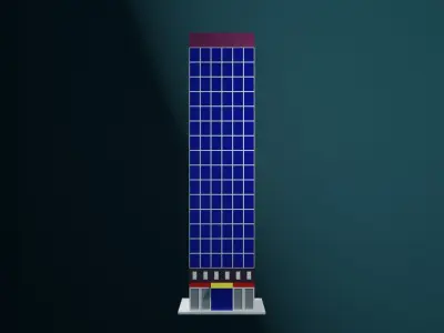 Free 3D Building Low Poly Game Ready Free low-poly 3D model