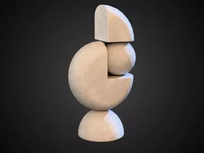 Balance Corner Sculpture Low-poly 3D model