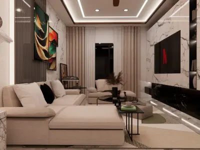 LIVING ROOM INTERIOR DESIGN 3D model buy