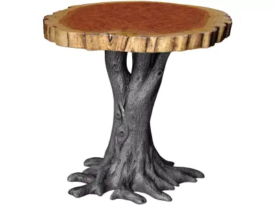 Table Rustic Sculptural Rural solid wooden coffee side root  3D model