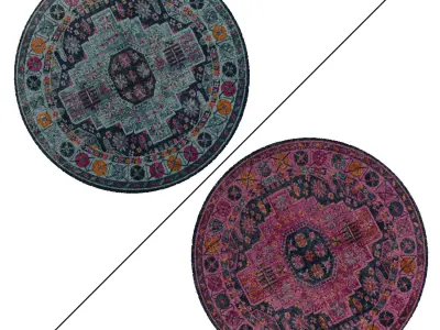 Round Rug Set 21 3D model