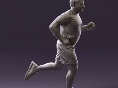 000999 man runner in yellow shoes 3D Print Ready 3D print model
