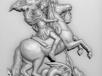 St George the Victorious bas-relief for CNC 3D model
