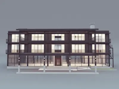 Office building steel structure 3D model