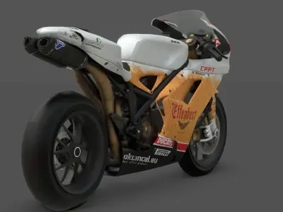 Ducati 1098R 2012 High-Detail Racing Bike 3D Model Low-poly 3D model