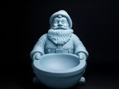 Whimsical Santa Bowl Figurine Christmas Holiday Decor  3D print model