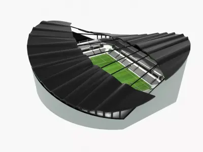 Soccer Stadium Low-poly 3D model 7