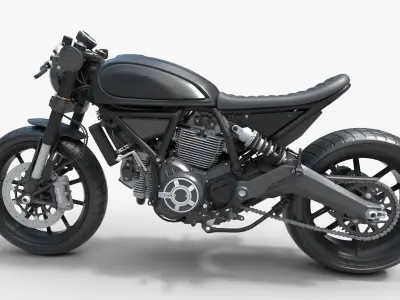 Ducati Bike Trails - Scrambler Bike - Custom Ducati Scrambler Low-poly 3D model
