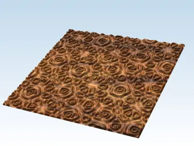 Organic abstract docorative bas relief for CNC machining 3D print model