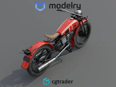Cruiser Motorcycle 3D model