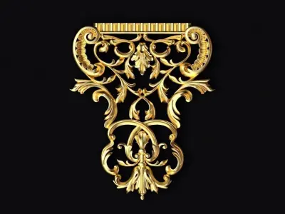 Central decor ornament for furniture 3D model 849