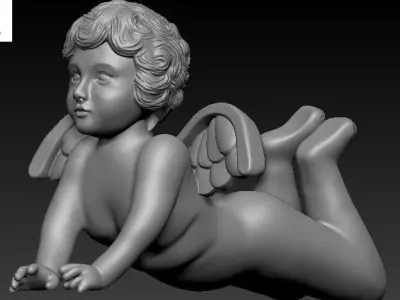baby angel sculpture 3D model