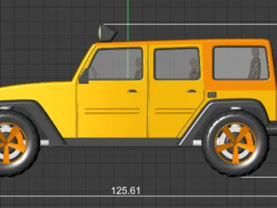 jeep rubicon 3D print model