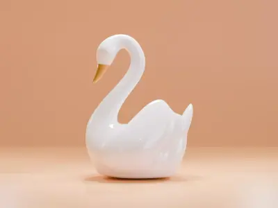 Swan Architectural Decoration Low-poly 3D model