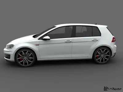 Volkswagen Golf GTI 5 doors 2014 3D model