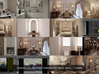 Classic Luxury Apartment Collection Full Interior Scene