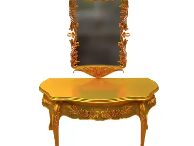 Carved frame mirror Low-poly 3D model