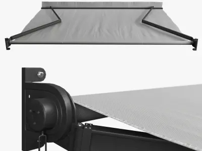 Awnings set for seafood restaurants 3D model