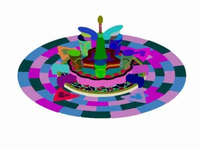 Game Cartoon - City Center Landmark 01 3D model