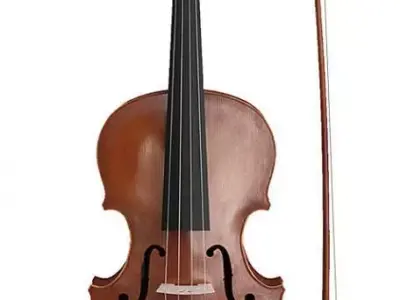 Violin and bow 3D model