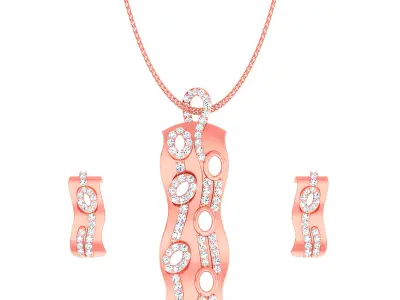 Pendant Earrings combo - 4879 3D print model