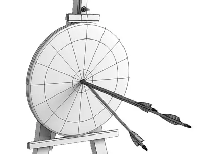 Target with arrows in the center 3D model