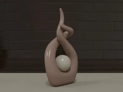 abstract sculpture Low-poly 3D model