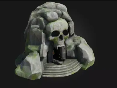 Skull Mountain Entrance  Gateway to Dark and Mysterious Realms 3D model