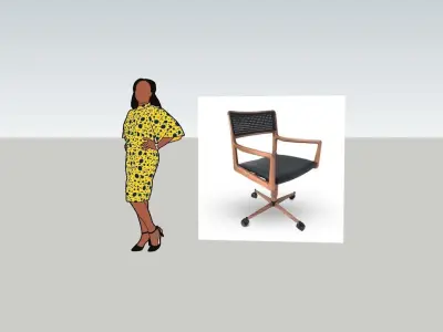 CHAIR office - leather Low-poly 3D model
