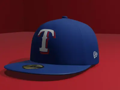 Texas Rangers Baseball Hat 3D model