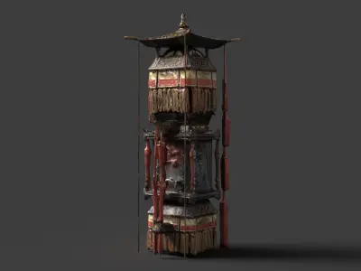 Chinese royal palace lantern   Low-poly 3D model