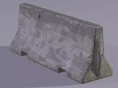 Concrete barrier Low-poly 3D model order