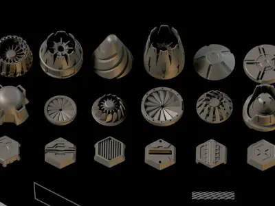 200 Detail Hard Surface Kitbash vol4 3D model