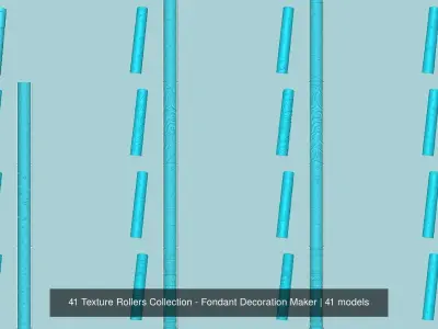 41 Texture Rollers Collection - Fondant Decoration Maker