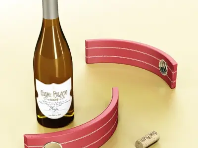 Wine Rack 5 and White Wine Bottle 3D model