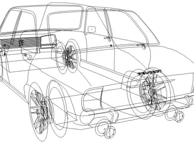 PEUGEOT 504 Low-poly 3D model
